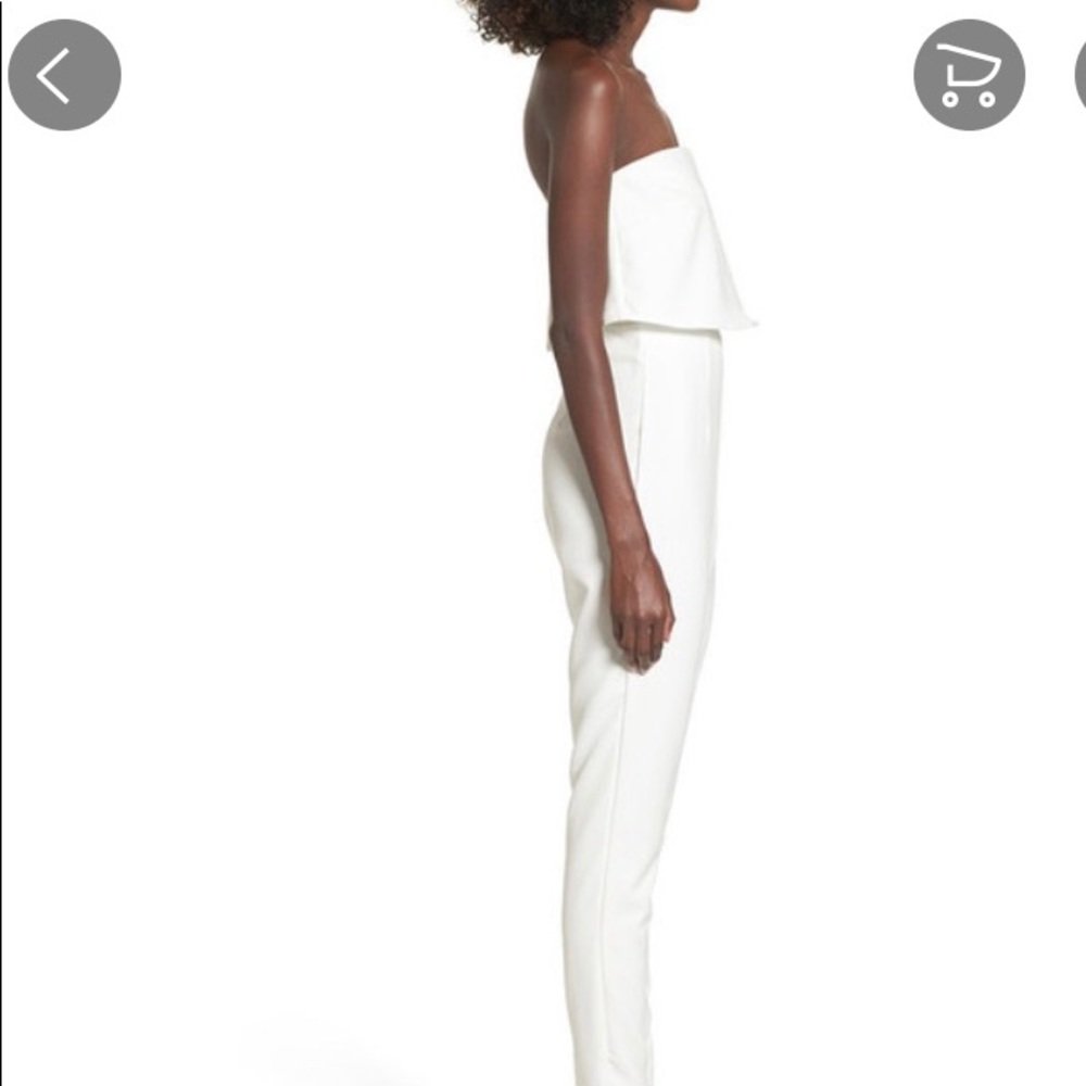 White Ruffle Jumpsuit - Picture 4 of 4